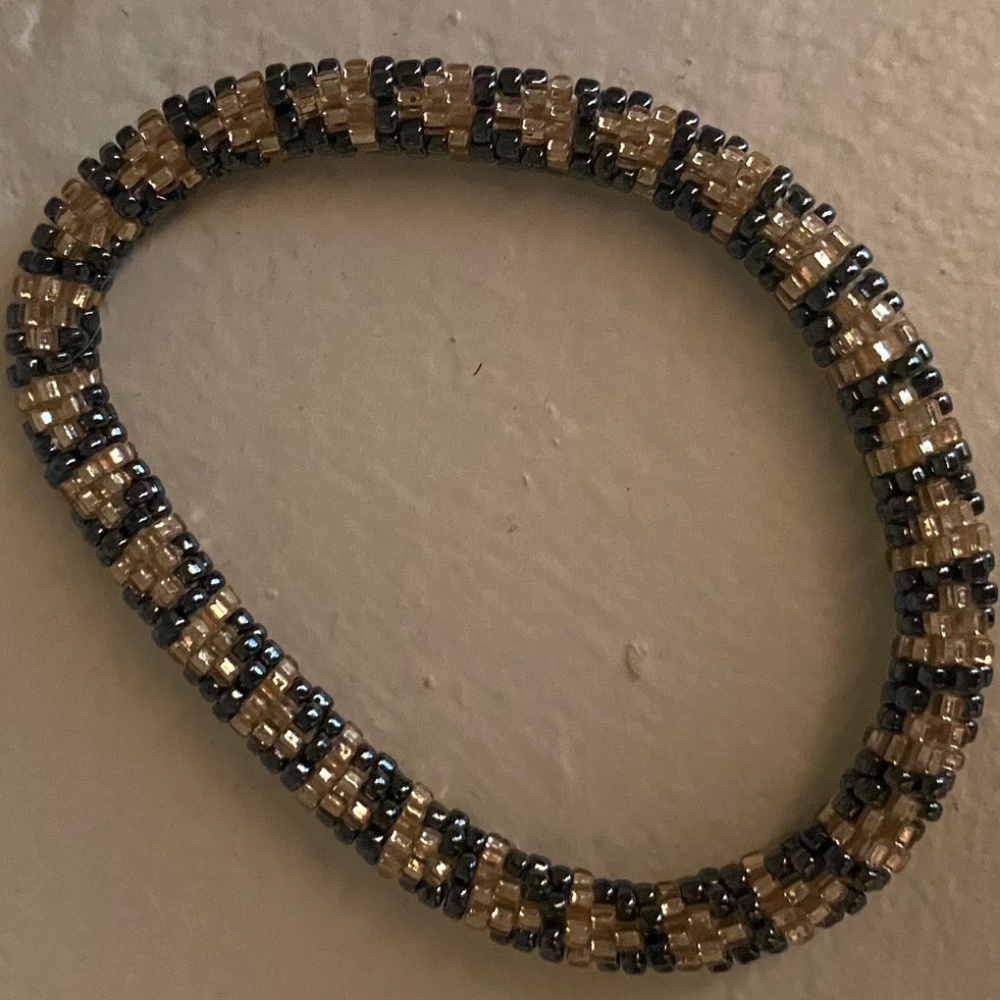 Black & gold woven bracelet